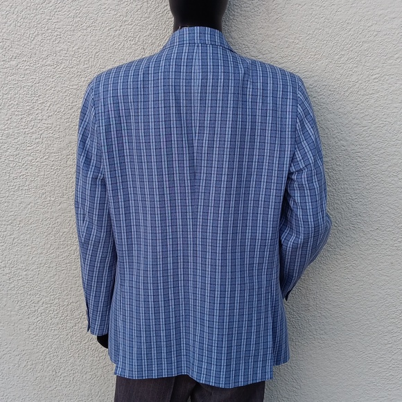 TAILORBYRD COLLECTION MEN'S 98% COTTON CHECK  SUMMER BLAZER - Picture 13 of 17